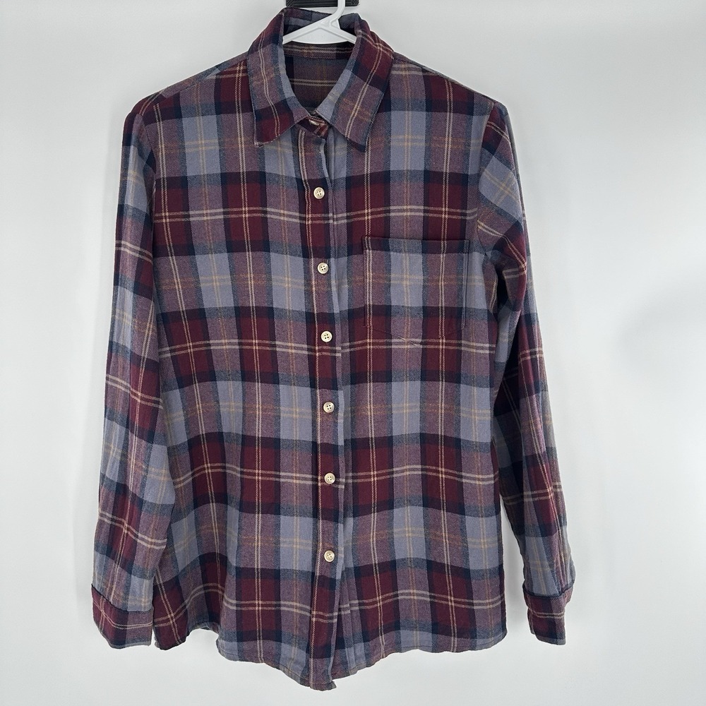 Brandy Melville Woman Plaid Flannel Shirt One‎ Size Soft Grunge Cotton Button Up